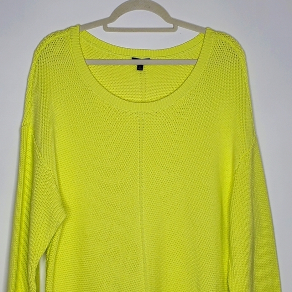 Talbots Plus Solid Citrus Honey Shaker Stitch Sweater 2X Pima Cotton Long Top - Picture 3 of 13